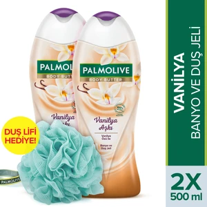 Body Butter Vanilya Aşkı Banyo ve Duş Jeli 500 ml x 2 Adet + Duş Lifi