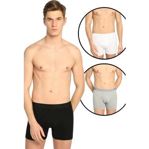Erkek 3'lü Likralı Boxer | Çok Renkli