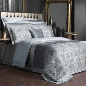 Isfahan Gri Çift Kişilik Pamuk Saten Nevresim Takımı