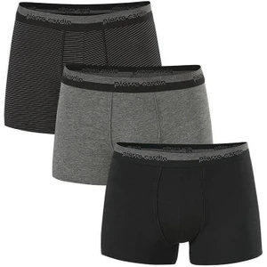 Pierre Cardin Erkek 3'lü Boxer Çizgili/Düz