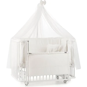 Meltem Smart Bambino Anne Yanı Ahşap Sallanır Beşik 70x110 cm (beyaz-ekru)