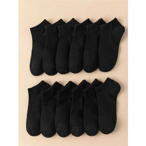 Black Arden Socks 10'lu Düz Siyah  Bayan Patik