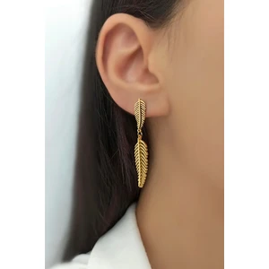 ÇLK Accessories Çelik Simli Yaprak Küpe TRKÜPE34525