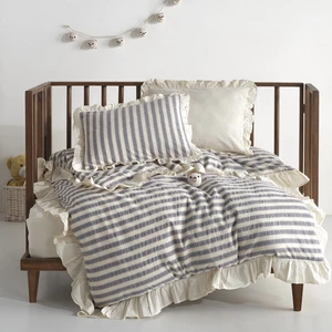 Macas Home Bluesky Bebe %100 Pamuk Fırfırlı Ipliği Boyalı Nevresim Takımı 100*150