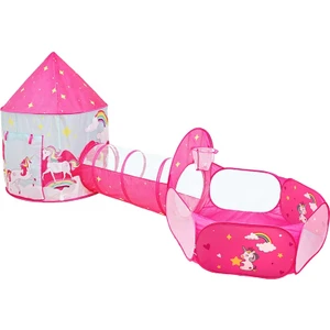 Mj Toys Unicorn Çocuk Oyun Çadırı, 3'ü Bir Arada, Top Havuzu, Oyun Çadırı, Oyun Tüneli - Top Havuzlu Çadır