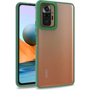 Case World Caseworld Xiaomi Redmi Note 10 Pro Kapak Metal Kamera Korumalı Arkası Şeffaf Silikon Kılıf - Yeşil