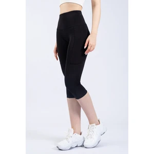 The Step Sports Snc Kadın Siyah Cepli Yüksek Bel Toparlayıcı, Kapri Yoga Tayt 19"