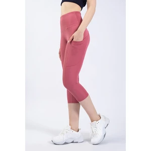 The Step Sports Snc Kadın Gül Kurusu Cepli Yüksek Bel Toparlayıcı, Kapri Yoga Tayt 19"