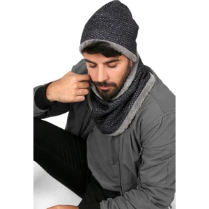 Siyah Erkek Bere ve Boyunluk 2li Set Takım Sport BB-108