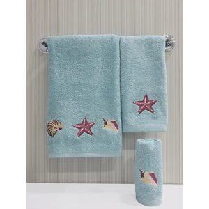 Tanem Home Deniz Yıldızı Nakışlı 3 Parça Havlu Seti 30x50 / 40x60 / 50x90   Cm