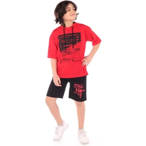 Toontoy Kids Toontoy Erkek Çocuk Overall Composition Baskılı Şortlu Takım