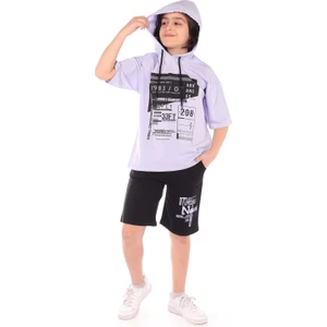 Toontoy Kids Toontoy Erkek Çocuk Overall Composition Baskılı Şortlu Takım