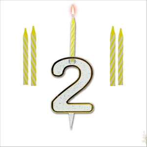 Süsle Bebek ve Parti 2 Rakam Şeffaf Mumluk ve 4 adet MuM