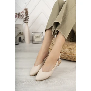 Kadın Misty Krem Cilt Arkası Acık Sivri Burun Günlük Babet