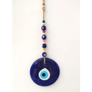 Hd Marketim Nazarlık Hasır Renkli Ahşap Boncuklu Nazar Boncuğu Duvar Süsü Hediyelik 11590