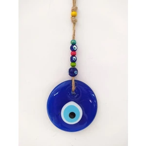 Hd Marketim Nazarlık Hasır Renkli Ahşap Boncuklu Nazar Boncuğu Duvar Süsü Hediyelik 11592