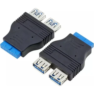4924 19 Pin 2xusb 3.0 To 9 Pin USB 2.0 Çevirici Dönüştürücü Adaptör