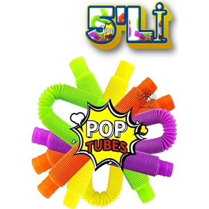 Fidget 5 Adet Stres Giderici Popit Pop Tubes Oyuncak
