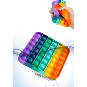 Pop It Push Bubble Fidget Özel Pop Duyusal Oyuncak Zihinsel Stres Oyunu Popit Gökkuşağı