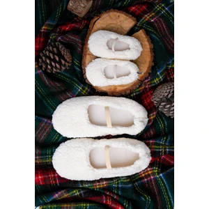 First Step Suni Yünlü Peluş Ekru Anne Terlik ve Bebek Panduf (Terlik ve Panduf Ayrı Satılmaktadır.)