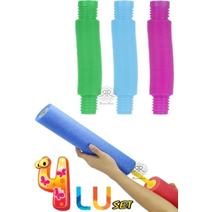 Su Tabancası Plaj Sahil Havuz Deniz Oyuncakları 3 Adet Pop Tubes Içeirisinde Dörtlü Set Oyuncak