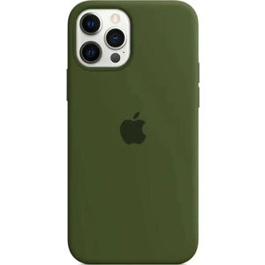 Piyasa Sepeti Apple iPhone 11 Pro Max Uyumlu Logolu Içi Kadife Altı Açık Lansman  Haki Silikon Kılıf