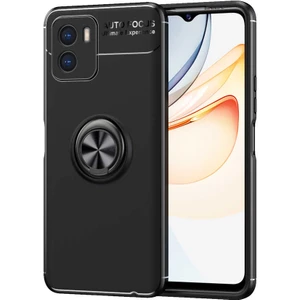 Kzy Vivo Y15S 4g Kılıf Renkli Yüzüklü Manyetik Silikon Kapak - Siyah