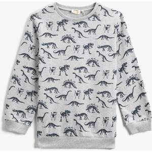 Sweatshirt Uzun Kollu Baskılı Bisiklet Yaka