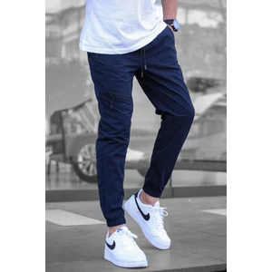 Lacivert Fermuar Detaylı Paraşüt Jogger Pantolon