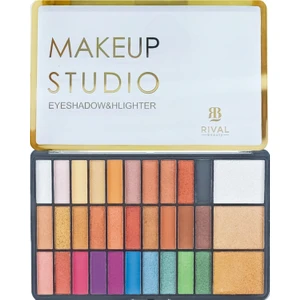 Makeup Studıo 30  'lu Makyaj Paleti 3  'lü Aydınlatıcı Gold Set Göz Farı