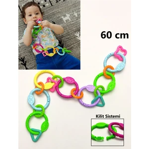 Zincir Dişlik - 17 Parça Kilitli Diş Kaşıyıcı Çıngırak 60 cm