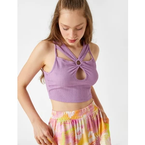 Pencere Detaylı Dekolteli Crop Atlet