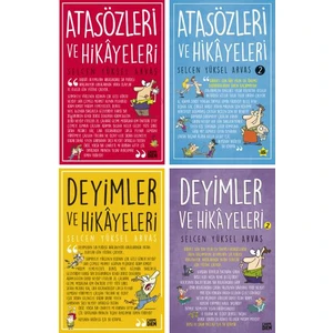 Atasözleri ve Hikayeleri + Deyimler ve Hikayeleri 4 Kitap Set - Selcen Yüksel Arvas