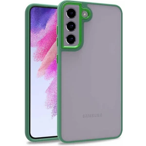 Caseart Samsung Galaxy S21 Fe Kapak Metal Kamera Korumalı Arkası Şeffaf Silikon Kılıf - Yeşil
