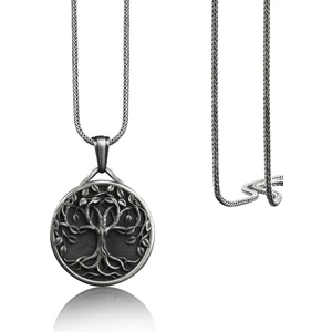 Hayat Ağacı Madalyon Gümüş Kolye