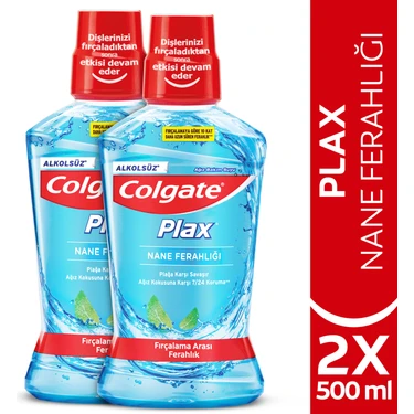 Colgate Plax Nane Ferahlığı Plağa Karşı Ağız Bakım Suyu 500 ml x 2