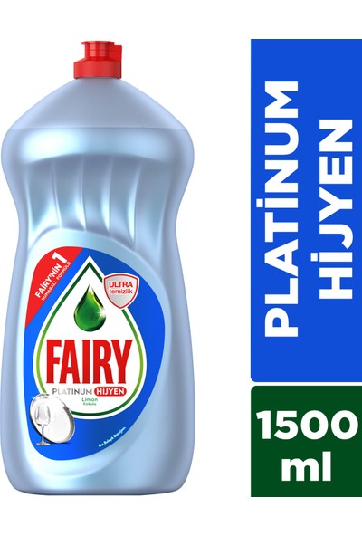 Fairy Platinum Hijyen Sıvı Bulaşık Deterjanı Limon 1500 ml
