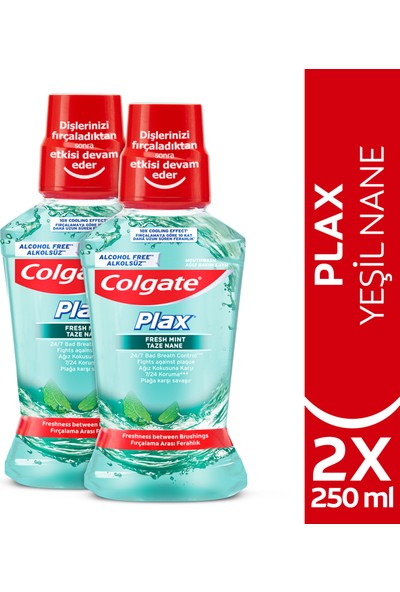 Colgate Plax Taze Nane Alkolsüz Ağız Bakım Suyu 250 ml x 2'li