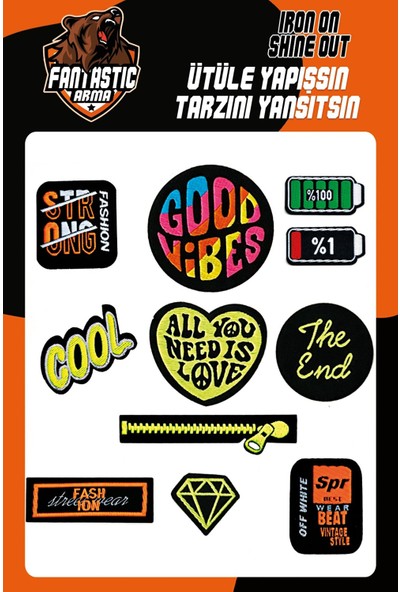 Fantastıc Ütü ile Yapışan Dokuma Patch Arma Yama