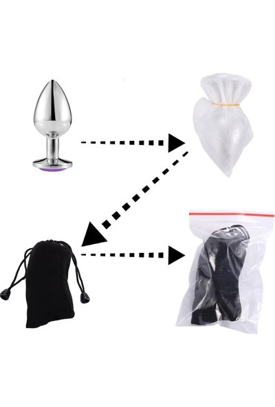Joytoy Silikon Anal Tıpa Seti + Mini Vibratör 3 Boy Anal Alıştırma Tıpa Seti