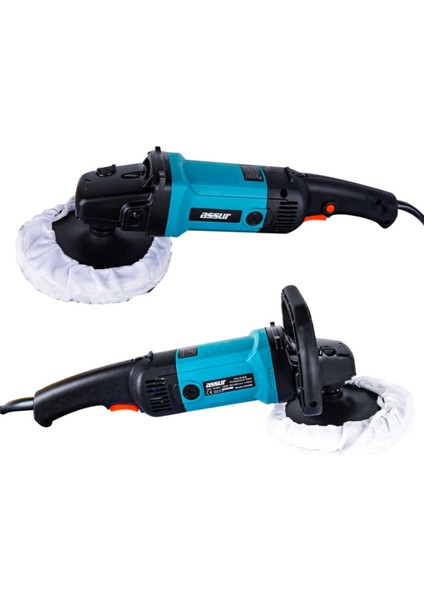 Assur Profesyonel Devir Ayarlı 1300 Watt 180 mm 6 Kademeli Polisaj Makinesi + Pasta Cila Kiti