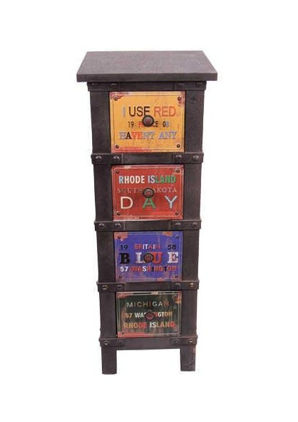 Şifonyer 4 Çekmeceli Retro Dekoratif Hediyelik