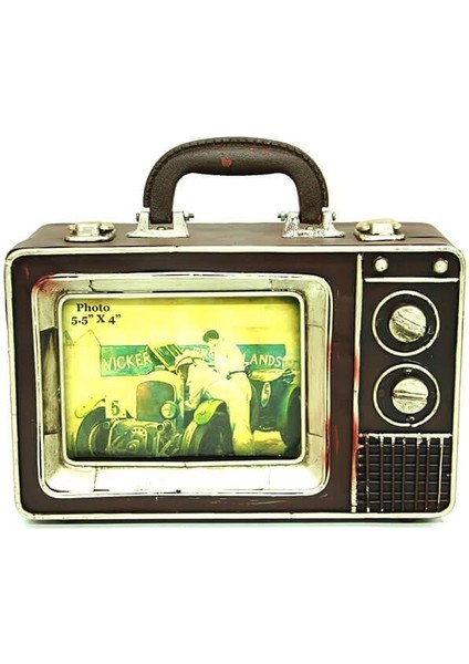 Dekoratif Metal Televizyon Bavul Vintage Biblo Hediyelik fiyatları