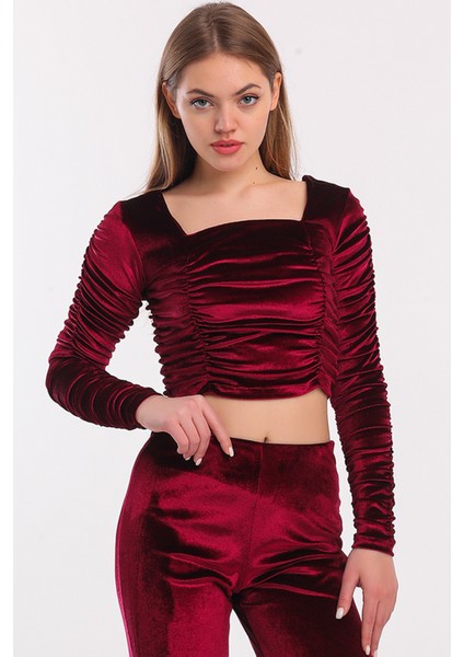 Büzgülü Kadife Abiye Bustiyer | BUS33937