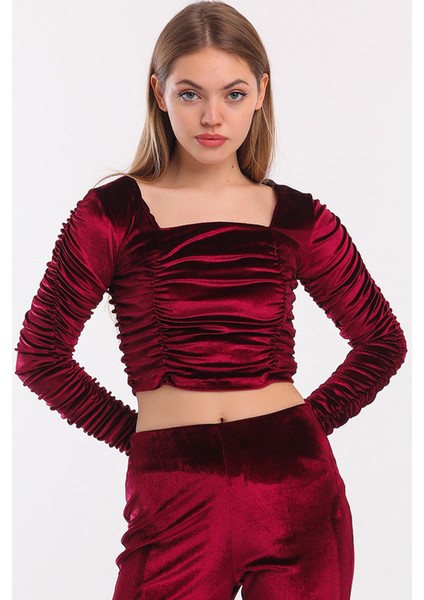 Büzgülü Kadife Abiye Bustiyer | BUS33937 fiyatları