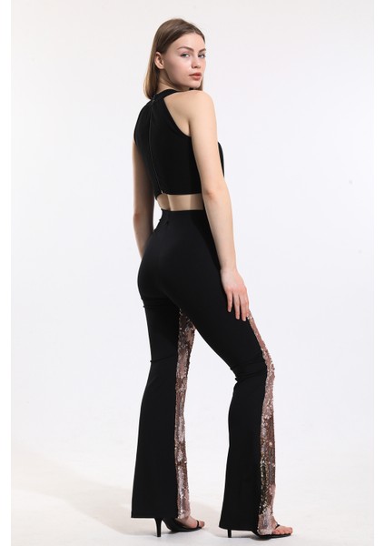 Abiye Payet Pantolon | PNT34174 Pudra Gold indirimleri