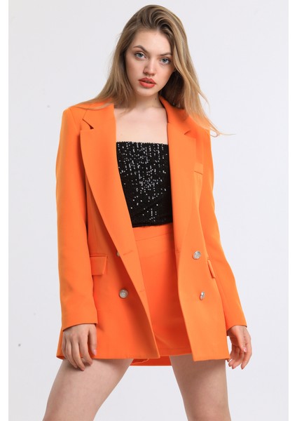 Içi Astarlı Hürrem Kumaş Blazer Ceket | CKT34236 Oranj indirimleri