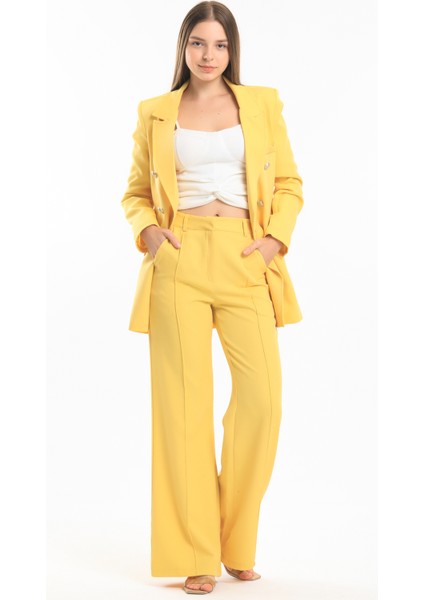 Içi Astarlı Hürrem Kumaş Blazer Ceket | CKT34236 Sarı