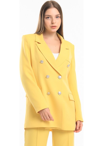 Içi Astarlı Hürrem Kumaş Blazer Ceket | CKT34236 Sarı