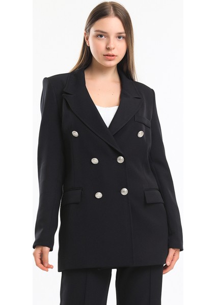 Içi Astarlı Hürrem Kumaş Blazer Ceket | CKT34236 Siyah